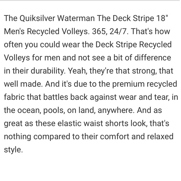 NWOT Quicksilver Waterman The Deck Stripe 18“ - Picture 16 of 16